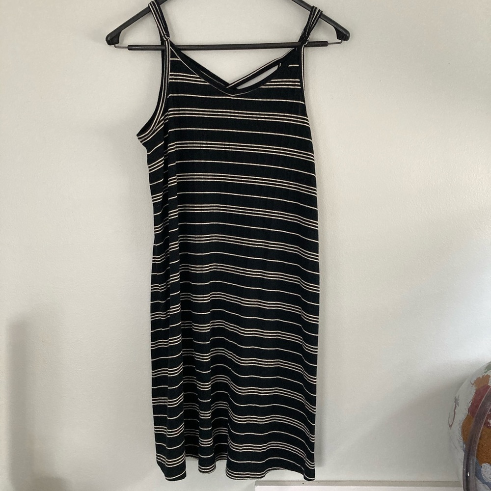 Black striped dress